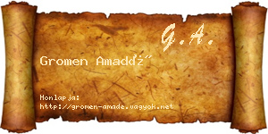 Gromen Amadé névjegykártya